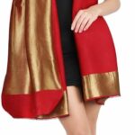 Écharpes en laine mérinos et tencel rehaussées de zari doré
