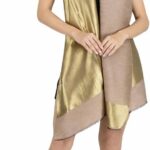 Écharpe en Laine Mérinos et Tencel avec Zari, 70x200 cm – Étole Élégante, Légère et Raffinée