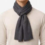 Echarpe yak laine naturelle grise unisexe hiver chaud douce luxe durable cadeau femme homme artisanale inde ne gratte pas ne bouloche pas grande taille elegant style parisien châle foulard premium - Image 3