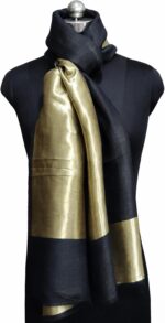 Écharpe en Laine Mérinos et Tencel avec Zari, 70x200 cm – Étole Élégante, Légère et Raffinée - Image 2