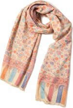 Écharpe Femme en Laine Fine – Inspiration du Kashmir – Douce, Légère et Chaude – Motifs Floraux Élégants – 200 x 70 cm - Image 3