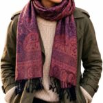 Écharpe en Soie Jamawar Dorée Femme – Motif Paisley (Pazli) d’Inspiration Moghole – Étole Élégante, Légère et Raffinée – 200 x 70 cm