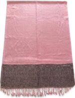 L'Awadh Écharpe Laine et Soie Femme – Motif Paisley Élégant – Étole Douce, Légère et Chaude – 200 x 70 cm - Image 4