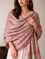Écharpe Femme en Laine Fine – Inspiration du Kashmir – Douce, Légère et Chaude – Motifs Floraux Élégants – 200 x 70 cm - Image 2